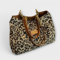 Leopardmønstret Canvas Tote