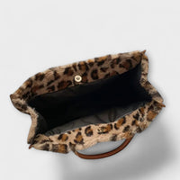 Chic Leopardmønstret Plys Tote